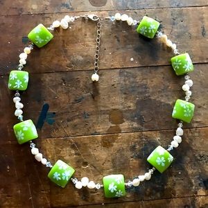 Y2K sterling silver beaded necklace